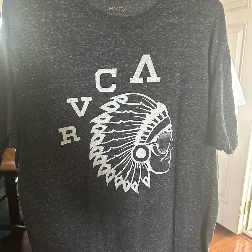 RVCA Charcoal Tee with White Graphic